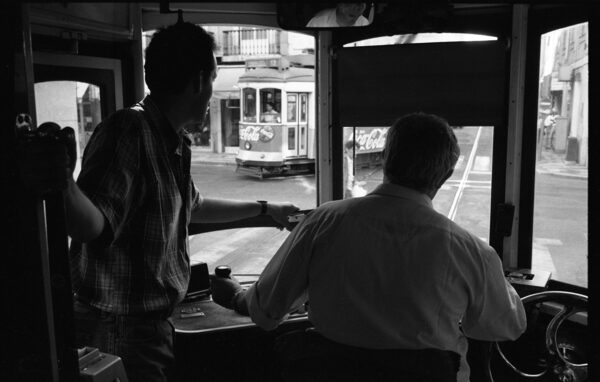 Tramways dans la ville de Lisbonne en 1998. Portugal.