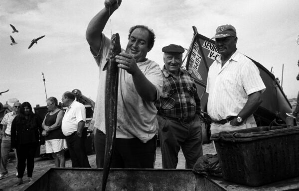 Nord-ouest du Portugal. Vente de poisson après un retour de Pêche. Portugal. 1994.